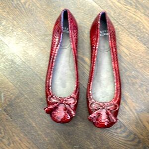 Burgundy Stuart Weitzman Ballet Flats Shoes Tassel Bow🔥